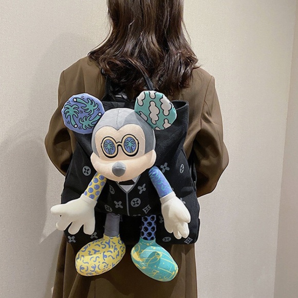? Unique Psychedelic - 3D - “Tuxedo Mickey” Mouse Plush - Black Tote - Backpack main image 9